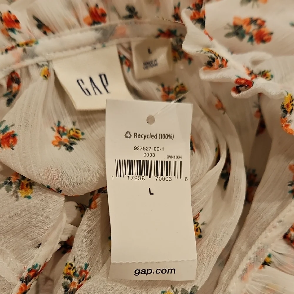 GAP White Floral Ruffle Blouse - Picture 8 of 8